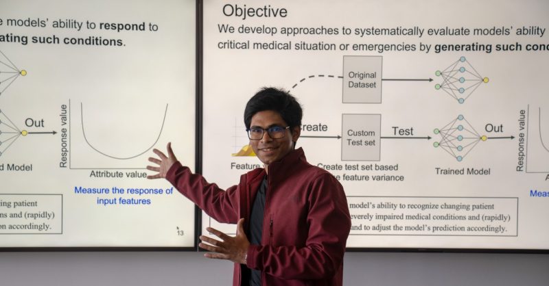 grad student presenting