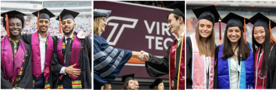 students in commencement regalia 